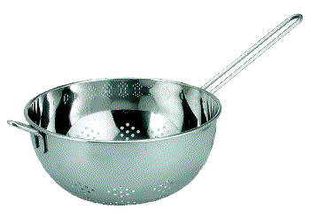 stainless steel colander with long handle